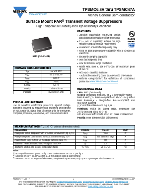 TPSMC6.8AHE3_B/H Datasheet PDF Vishay Semiconductors