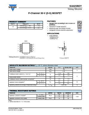 SI4425BDY-T1-E3 Datasheet PDF Vishay Semiconductors