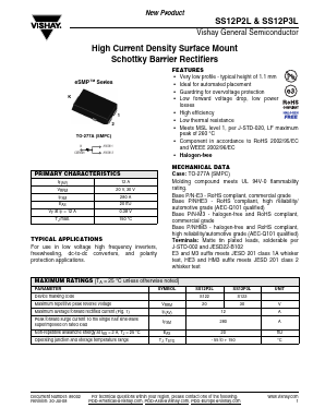 SS12P3L-E3/87A Datasheet PDF Vishay Semiconductors