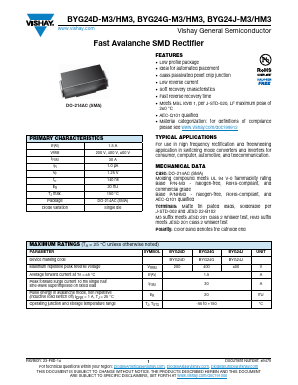 BYG24D-M3/TR Datasheet PDF Vishay Semiconductors