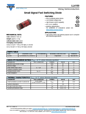 LL4150 Datasheet PDF Vishay Semiconductors