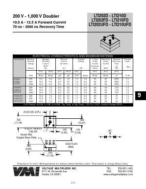 LTI210UFD Datasheet PDF Voltage Multipliers Inc