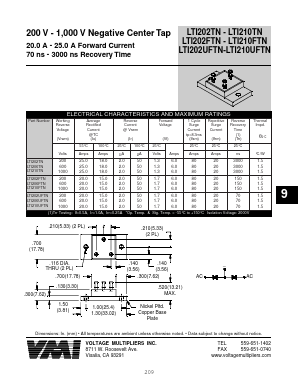 LTI210UFTN Datasheet PDF Voltage Multipliers Inc