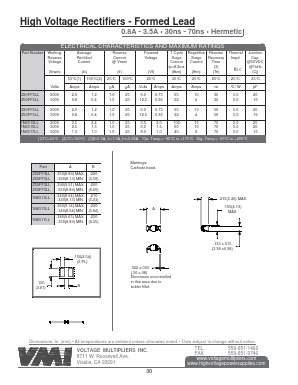 1N6517LL Datasheet PDF Voltage Multipliers Inc