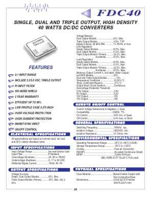 FDC40-12S05 Datasheet PDF Volgen Kaga Electronics Inc.