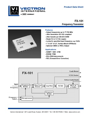 FX-101-DFC-A51 Datasheet PDF Vectron International
