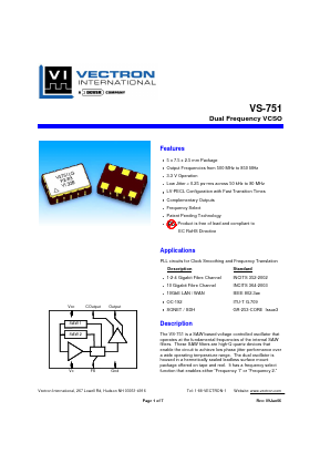 VS-751-LFF-HNN669.6429 Datasheet PDF Vectron International