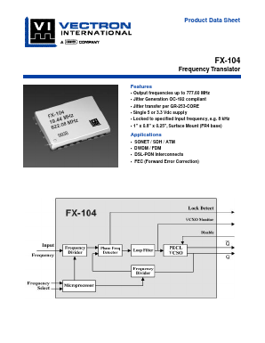 FX-104-DFF-D3NS Datasheet PDF Vectron International