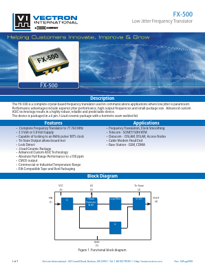 FX-500-DAE-SNNA Datasheet PDF Vectron International
