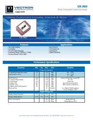 OX-0600-AEJ7090-10M0000000 Datasheet PDF Vectron International