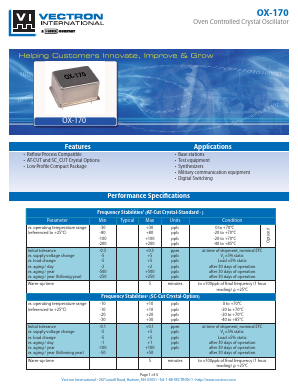 OX-1700-DEJ-108 Datasheet PDF Vectron International