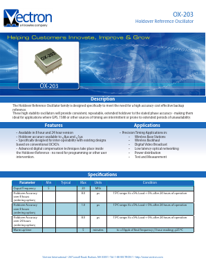 OX-2031-DAJ-8080-10M0000000 Datasheet PDF Vectron International
