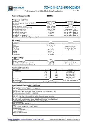 OX-4011-EAE-2580-20M00 Datasheet PDF Vectron International