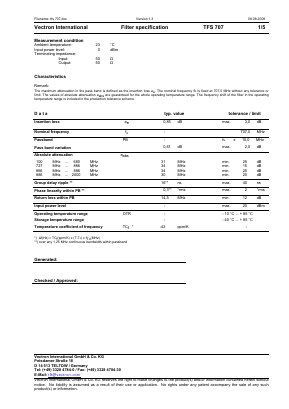 TFS707 Datasheet PDF Vectron International