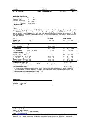 TFS780 Datasheet PDF Vectron International