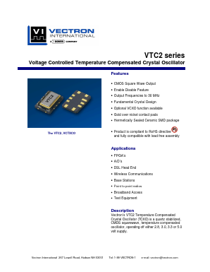 VTC2-H15D-10M000 Datasheet PDF Vectron International