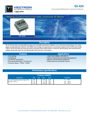 EX-4201-DAJ-758 Datasheet PDF Vectron International