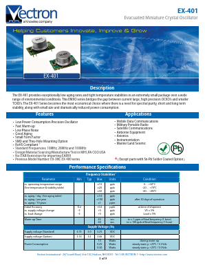 EX-4013-DAE-308 Datasheet PDF Vectron International