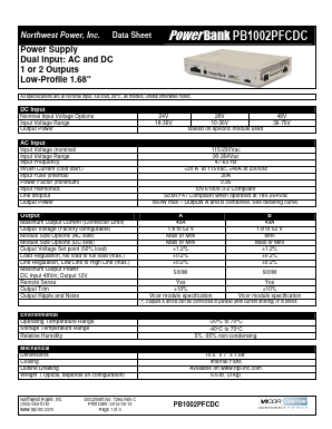 PB1002PFCDC Datasheet PDF Vicor