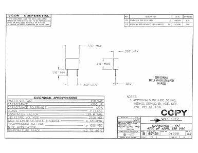 01000 Datasheet PDF Vicor