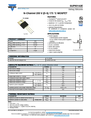 SUP90142E-GE3 Datasheet PDF Vishay Semiconductors