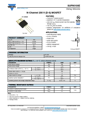 SUP90100E Datasheet PDF Vishay Semiconductors