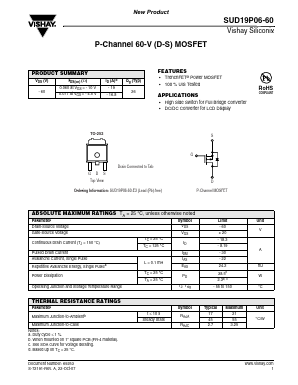 SUD19P06-60 Datasheet PDF Vishay Semiconductors