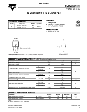 SUD23N06-31 Datasheet PDF Vishay Semiconductors