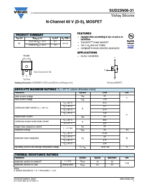 SUD23N06-31 Datasheet PDF Vishay Semiconductors