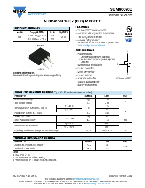 SUM80090E-GE3 Datasheet PDF Vishay Semiconductors