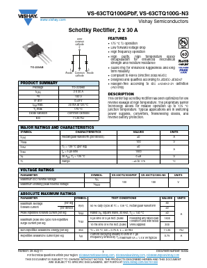 VS-63CTQ100G-N3 Datasheet PDF Vishay Semiconductors