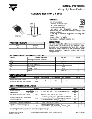 60CTQ040PBF Datasheet PDF Vishay Semiconductors