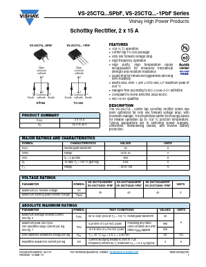 25CTQ035STRL Datasheet PDF Vishay Semiconductors