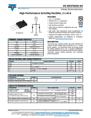 80CPQ020-N3_23 Datasheet PDF Vishay Semiconductors