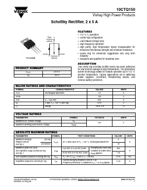 10CTQ150 Datasheet PDF Vishay Semiconductors