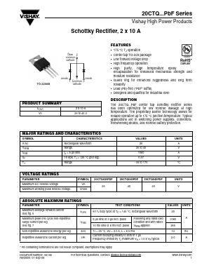 20CTQ045PBF Datasheet PDF Vishay Semiconductors