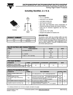 30CPQ080GPBF Datasheet PDF Vishay Semiconductors