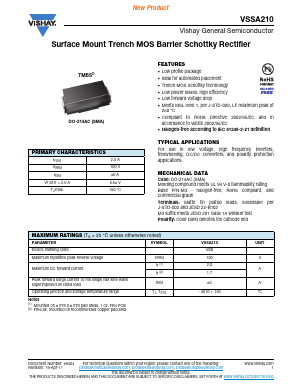 VSSA210 Datasheet PDF Vishay Semiconductors