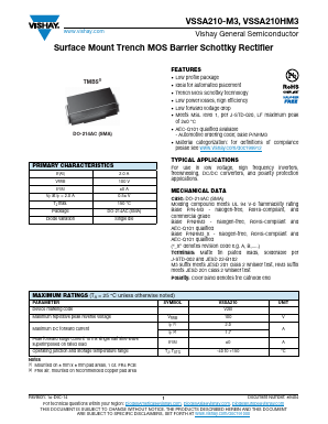 VSSA210HM3 Datasheet PDF Vishay Semiconductors