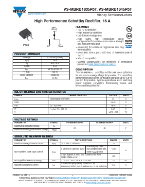 VS-MBRB1635PBF Datasheet PDF Vishay Semiconductors