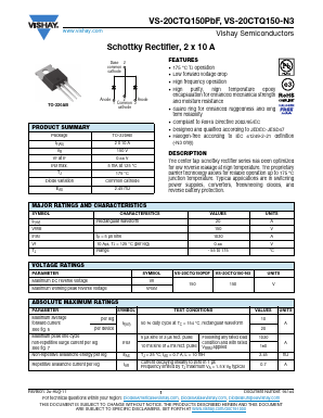 VS-20CTQ150PBF Datasheet PDF Vishay Semiconductors