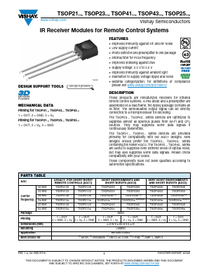 TSOP4330 Datasheet PDF Vishay Semiconductors