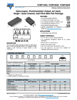 TCMT4600 Datasheet PDF Vishay Semiconductors