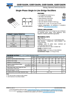 GSIB15A40N Datasheet PDF Vishay Semiconductors