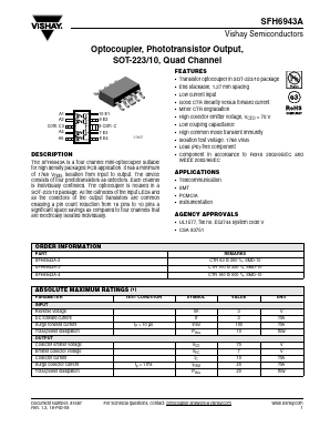 SFH6943A-3 Datasheet PDF Vishay Semiconductors