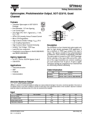 SFH6942T Datasheet PDF Vishay Semiconductors