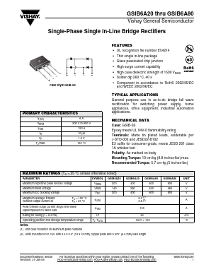 GSIB6A40 Datasheet PDF Vishay Semiconductors