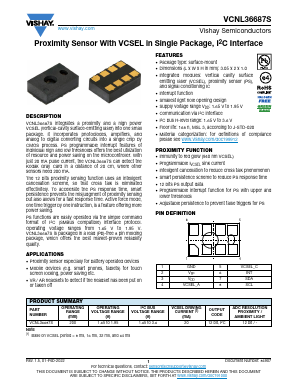 VCNL36687S Datasheet PDF Vishay Semiconductors