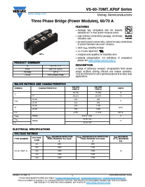VS-60-70MTKPBF Datasheet PDF Vishay Semiconductors