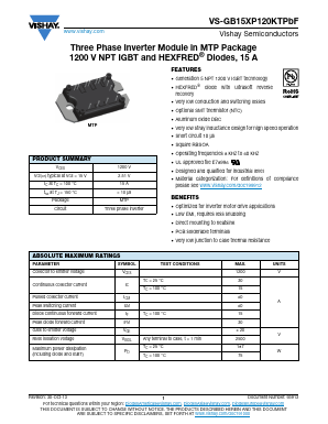 VS-GB15XP120KTPBF Datasheet PDF Vishay Semiconductors